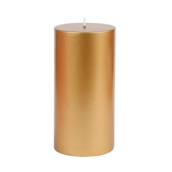 Jeco Jeco CPZ-107 3 x 6 in. Pillar Candle; Metallic Bronze Gold CPZ-107